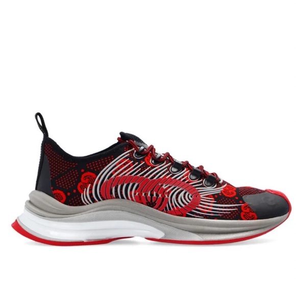 Gucci Other - SOLD - GUCCI NIB Men’s 10 run sneakers black red w/ box and dustbag